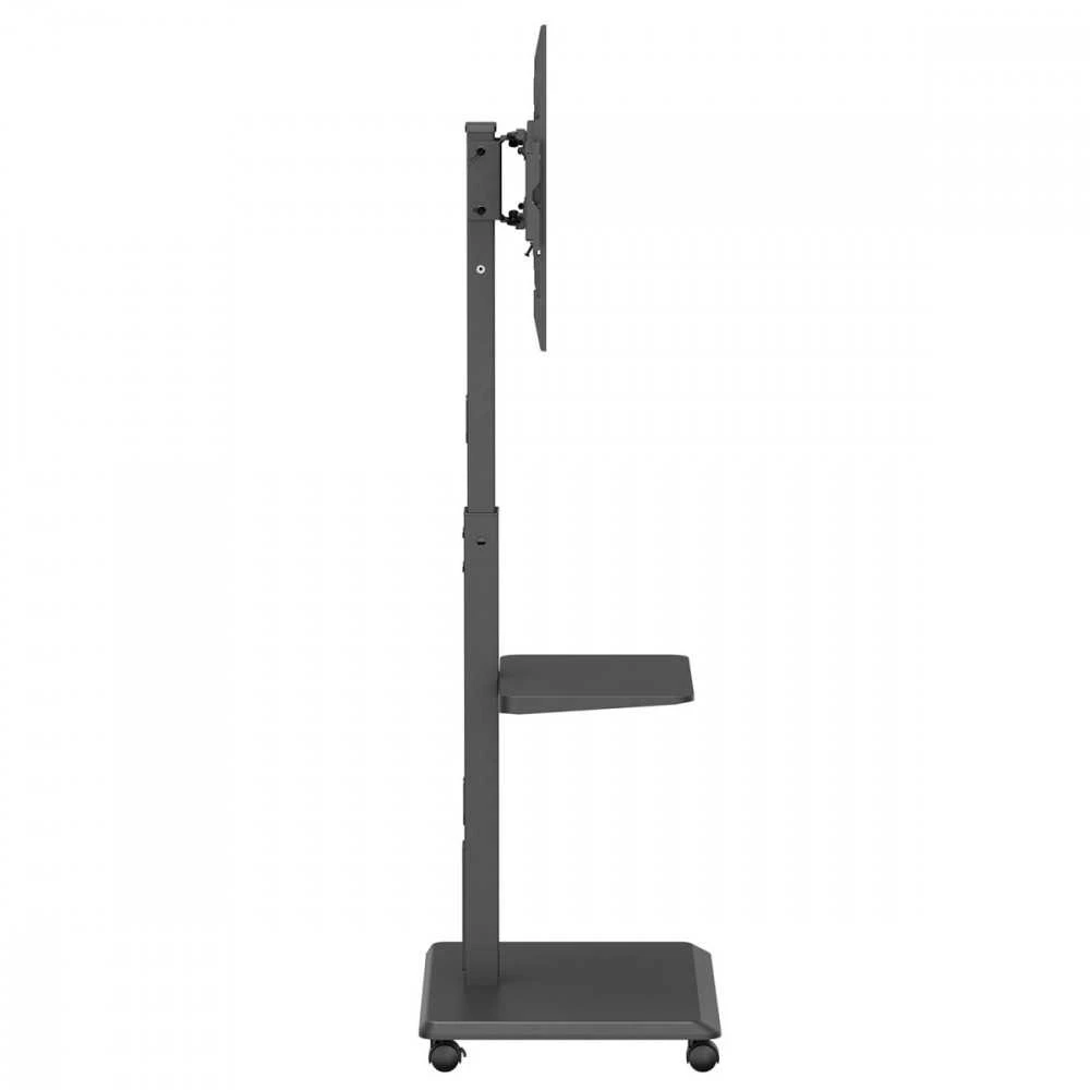 Laikiklis Televizoriaus stovas / vežimėlis „Ergo-Office“, maks. apkrova 50 kg / 5kg lentyna, maks. VESA 600x400, įmontuotas maitinimo lizdas, juodas, ER-304 B