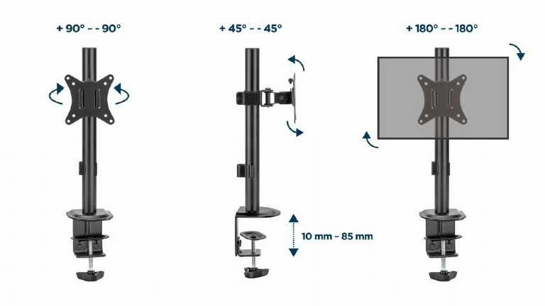 Laikiklis Gembird Reguliuojama rankena 17-32 colių 9kg