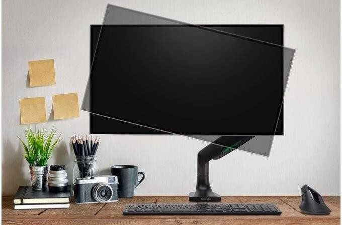 Laikiklis Leitz KENSINGTON vieno paspaudimo reguliuojamo aukščio viengulė monitoriaus rankena - Juodas