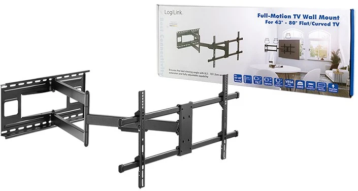 LOGILINK BP0138 televizorius sieninis laikiklis, 43-80 colių pakreipimas +5-15 pasukamas +-90 1015 mm