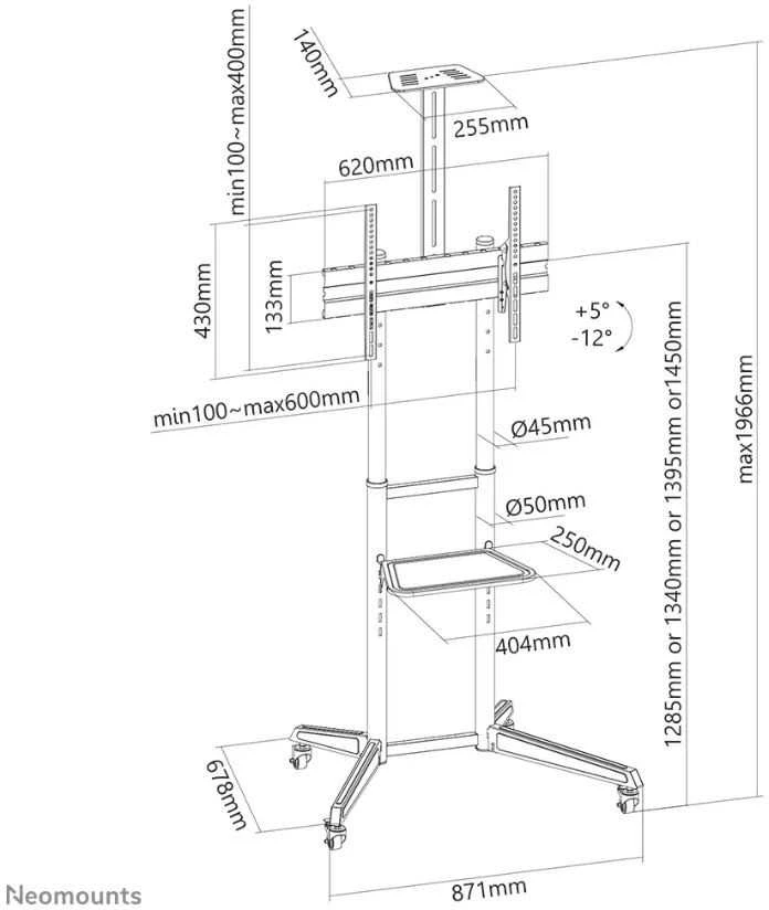 Laikiklis Neomounts Mobilus stovas fl50-550bl1