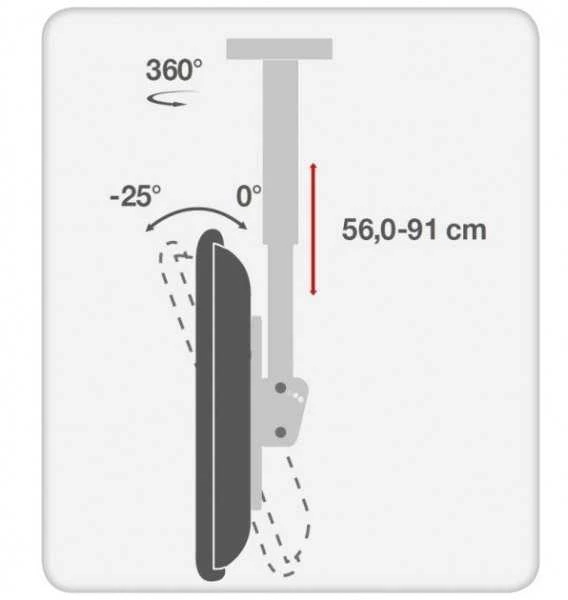 Laikiklis Techly Ant lubų montuojamas LCD / LED 32-55 colių juodas, 50kg