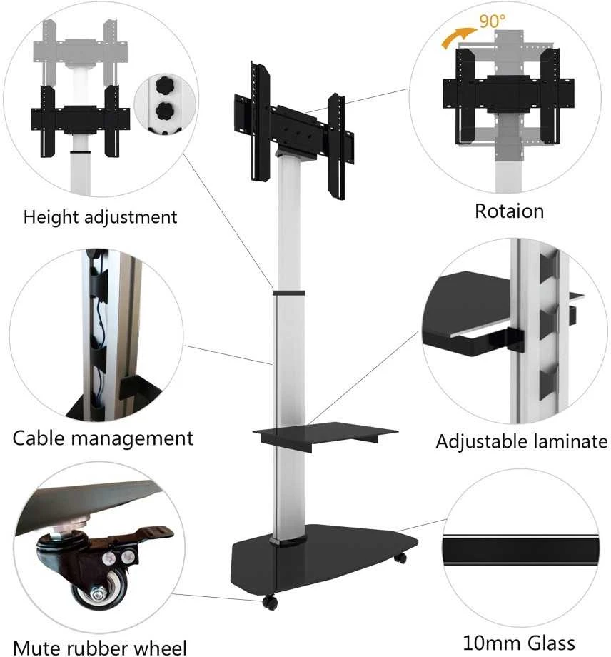 Laikiklis Techly mobilus stovas LED/LCD televizoriui 37-70 c