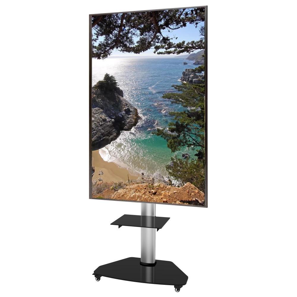 Techly grindų stovas su lentyna vežimėliu TV LCD/LED/Plasma 37-70" sidabro