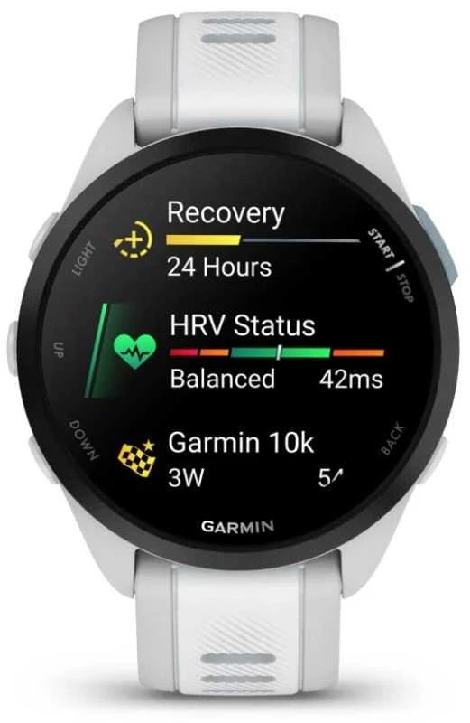 Išmanusis laikrodis Garmin Forerunner® 165 Pilkšvos / baltojo akmens spalvos