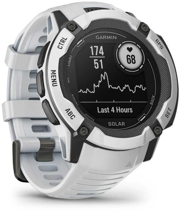 Išmanusis laikrodis Garmin Instinct 2X Solar, Juodos ir baltos spalvų korpusas su baltos spalvos dirželiu