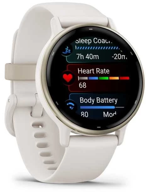 „Garmin vivoactive 5“ AMOLED sportinis laikrodis, 42 mm, dramblio kaulo spalvos