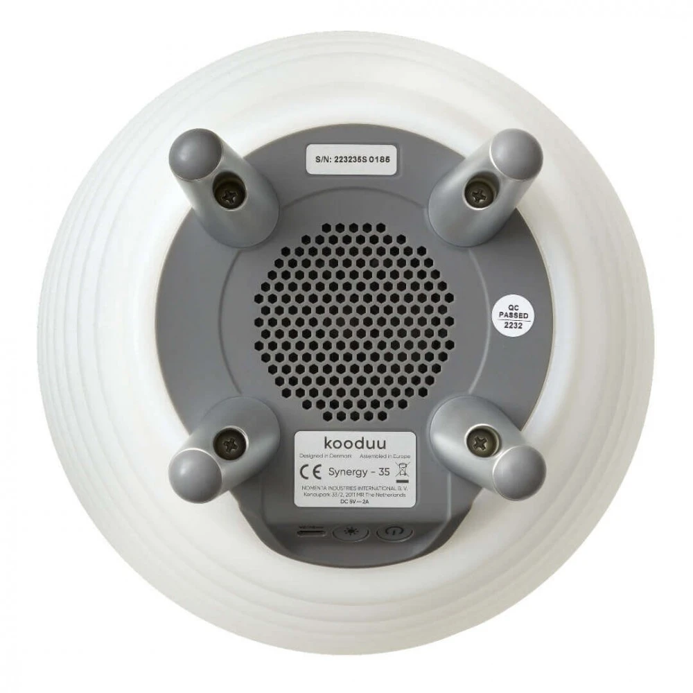 Kooduu synergy 35 LED lempa su garsiakalbiu ir gėrimų aušintuvu - 41 x 24 cm, balta