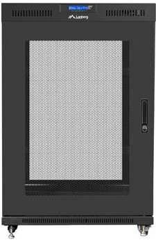 LANBERG FF01-8022-23BL laisvai pastatomas stovas 19 colių savaime surenkamas plokščias paketas 22U/800x1000mm juodas tinklinės durys LCD
