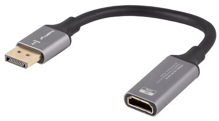 Lanberg adapter Displayport - HDMI 8K 20cm sidabrinė