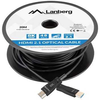Lanberg kabelis hdmi m/m v2.1 20m 8k optinis aoc ca-hdmi-30fb-0200-bk