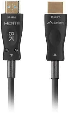 Lanberg kabelis hdmi m/m v2.1 50m 8k optyczny aoc ca-hdmi-30fb-0500-bk