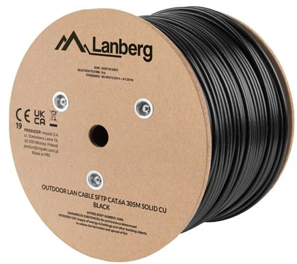 LANBERG kabelinis LAN SFTP CAT.6A kietas lauko CU