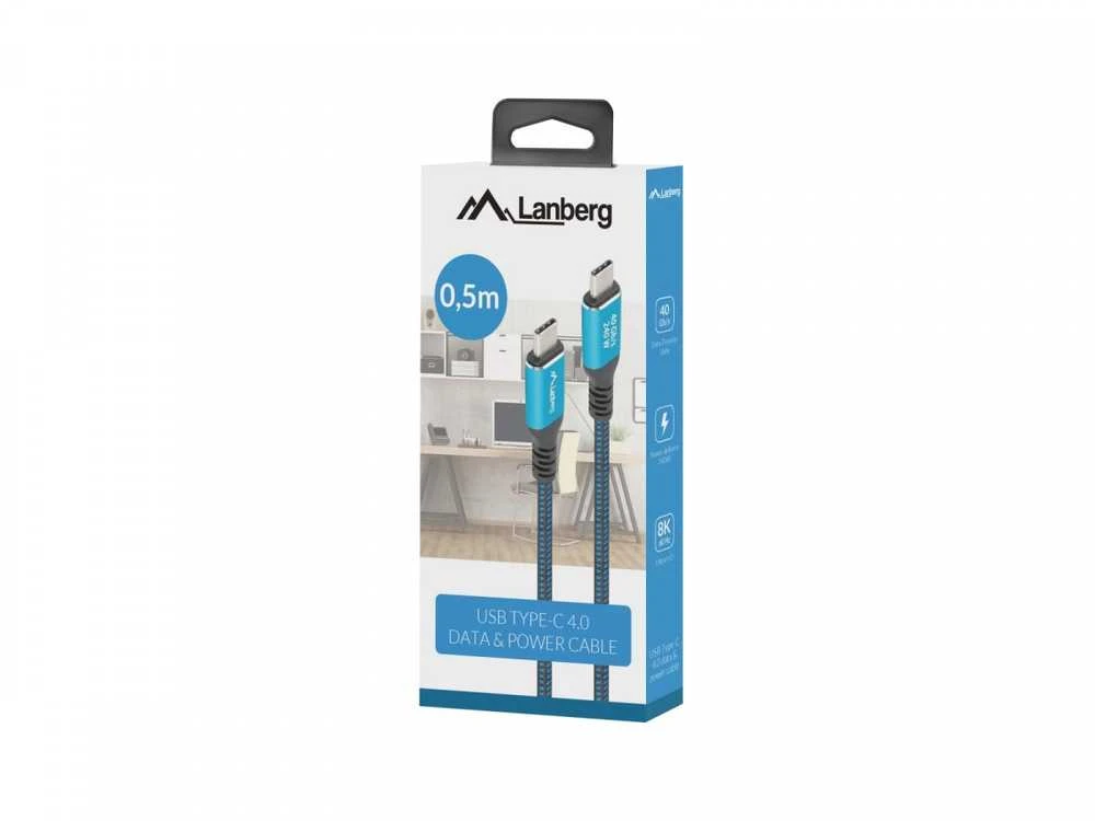 Lanberg | USB-C M/M 4.0 LAIDAS 240W 8K 60Hz | CA-CMCM-44CU-0005-BK