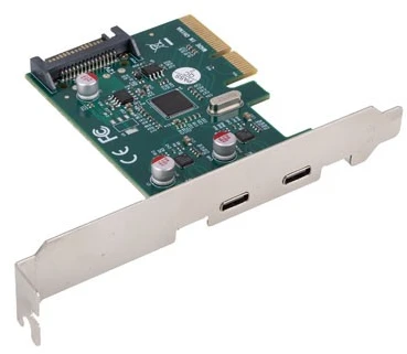 Lanberg PCI-Express X1 plokštė keitimui į 2x USB-C 3.2 GEN 2X1 žemo profilio | PCE-UC3-002