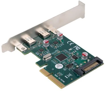 Lanberg PCI-Express X1 plokštė keitimui į 2x USB-C 3.2 GEN 2X1 žemo profilio | PCE-UC3-002