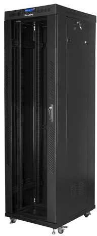 Lanberg szafa stojąca rack 19" 42u 600x800 drzwi szklane lcd juoda ff01-6842-12bl (flat pack)