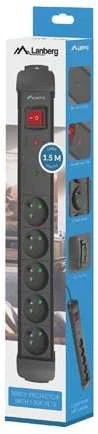 Lanberg maitinimo juosta SP1 1.5m 5x PL juoda