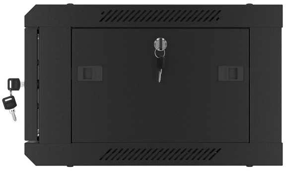 Pakabinama instaliacinė spintelė 19" 4u 600x450 juodos Lanberg perforuotos durys (plokščia pakuotė)