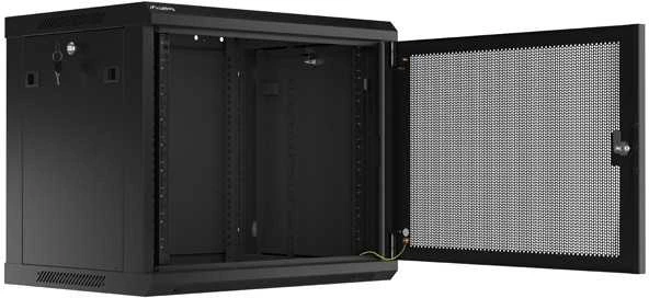 Lanberg Pakabinama spintelė 19 colių 9u 600x450 perforuotos durys (plokščia pakuotė) juoda