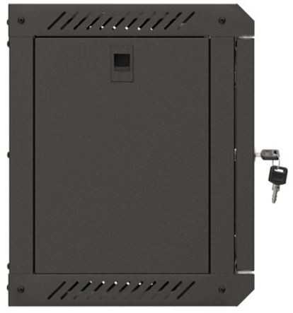 Lanberg 10" 6U 300x300 juoda sieninė spintelė su stiklinėmis durelėmis (plokščia pakuotė)