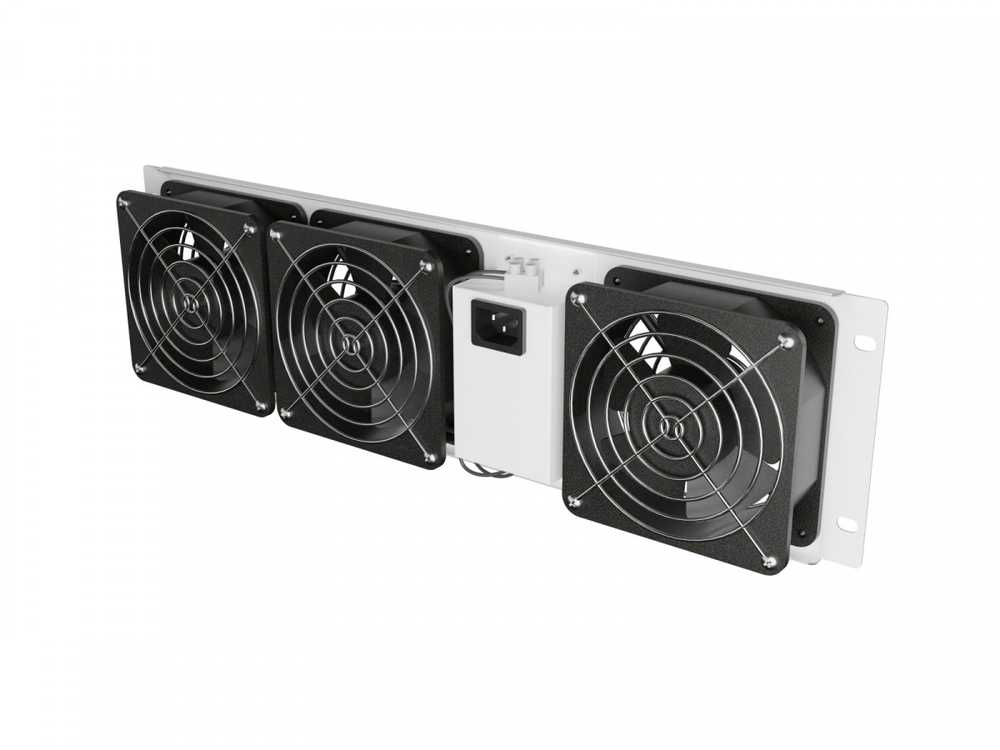 Lanberg vertikali vėdinimo plokštė 19" 3U stovui, trys ventiliatoriai, 230V | AK-1506-S | Pilkas