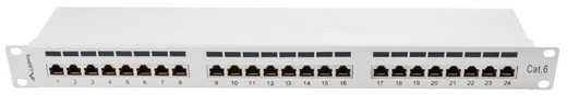LANBERG PPS6-1024-S Patch Panel 24 prievadas 1U kat. 6 ekranuoti pilkai