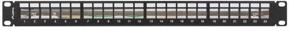 Lanberg Patch Panel tuščias 24 prievadai 1U 19" FTP Keystone juoda moduliams