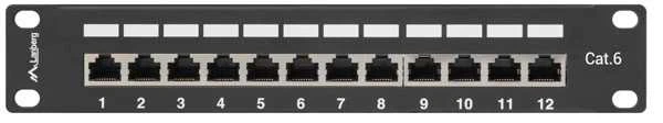 Patch panel lanberg ppf6-9012-b (1u; 10"; kat. 6; ftp; 12xrj-45)