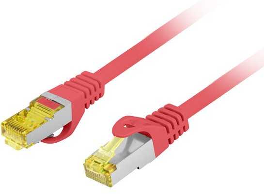LANBERG Patchcord Cat.6A S/FTP LSZH CU 0.5m red