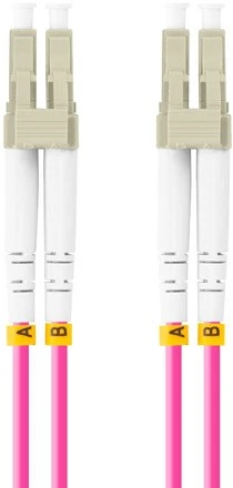 LANBERG šviesolaidinis laidas MM LC/UPC-LC/UPC dvipusis 2m LSZH om4 50/125 3.0mm violetinis