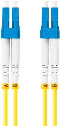 LANBERG šviesolaidinis patchcord SM LC/UPC-LC/UPC dvipusis 2m LSZH g657a1 3.0mm geltonas