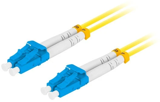 LANBERG šviesolaidinis patchcord SM LC/UPC-LC/UPC dvipusis 2m LSZH g657a1 3.0mm geltonas