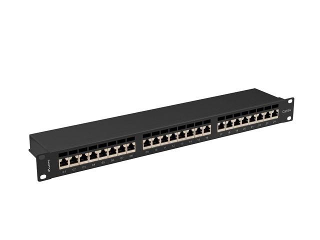 LANBERG patch panel 24 port 1U cat.6A FTP juodas