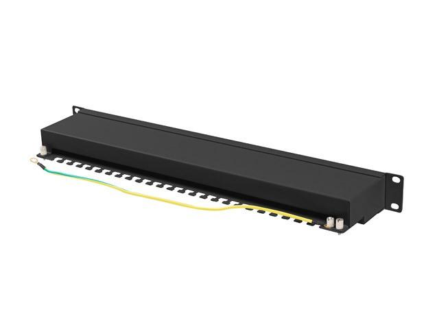 LANBERG patch panel 24 port 1U cat.6A FTP juodas