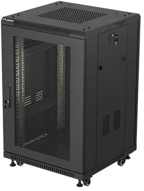 19" 18U 600 × 800 Juodas FLOOR-STANDING RACK CABINET WITH GLASS DOOR, LANBERG (FLAT PACK)