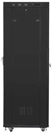 Lanberg Spinta instalacyjna rack stojąca 19 42u 600x800 juoda, drzwi perforowane lcd (flat pack)