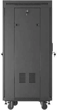 Lanberg grindų pastatoma rack spintelė 19" 24U 600x600 juoda stiklinės durys LCD V2