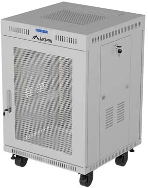 FREESTANDING 19" RACK CABINET 15U 600 × 600 Pilkas, PERFORATED DOOR, LCD, LANBERG (FLAT PACK)