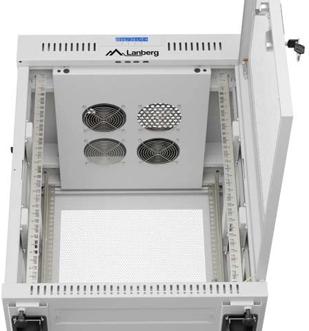 FREESTANDING 19" RACK CABINET 15U 600 × 600 Pilkas, PERFORATED DOOR, LCD, LANBERG (FLAT PACK)