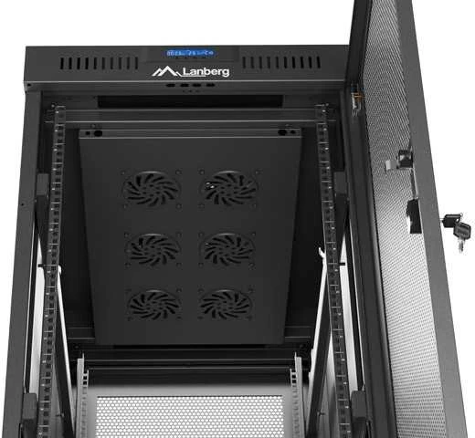 LANBERG Rack spintelė 19 laisvai stovinti 32U 600x1000 plokščia pakuotė su tinklelio durelėmis LCD juodas
