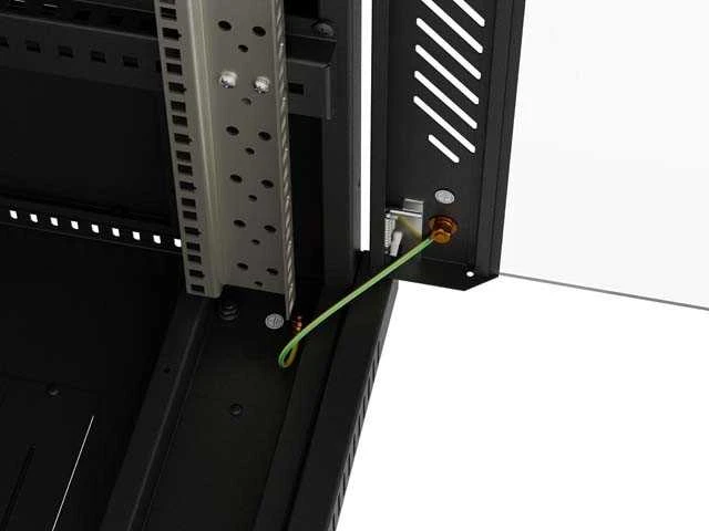 Lanberg grindų pastatoma rack spintelė 19" 24U 600x600 juoda stiklinės durys LCD V2