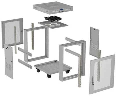 FREESTANDING 19" RACK CABINET 15U 600 × 600 Pilkas, PERFORATED DOOR, LCD, LANBERG (FLAT PACK)