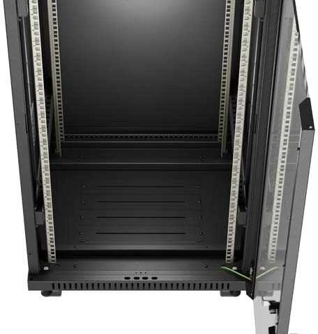 Lanberg grindų pastatoma rack spintelė 19" 24U 600x600 juoda stiklinės durys LCD V2