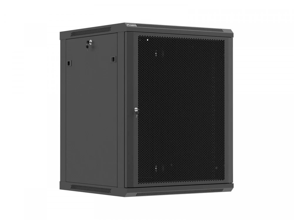 Lanberg 19" 15U 600X600 juoda perforuotomis durimis pakabinama serverių spinta