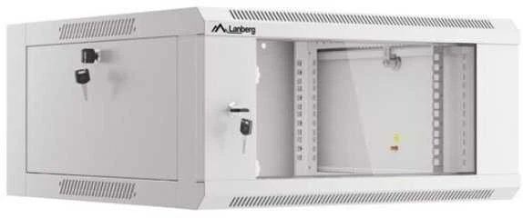 LANBERG 19" 4U 600 pilkų stiklinių durų Rack instaliacinė spintelė (surinkta)