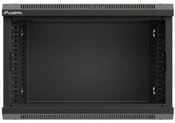 Lanberg szafa instalacyjna rack wisząca 19" 6u 540x350 juoda drzwi przeszklone (flat pack)