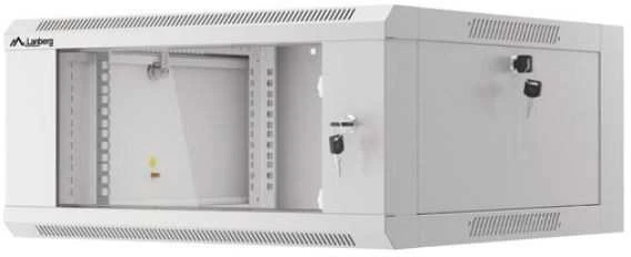 LANBERG 19" 4U 600 pilkų stiklinių durų Rack instaliacinė spintelė (surinkta)