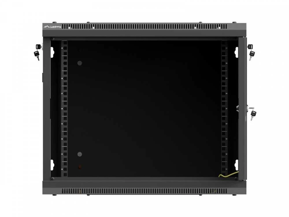 Lanberg sieninė rack spintelė 19" 9U 600x600 juoda perforuotos durys