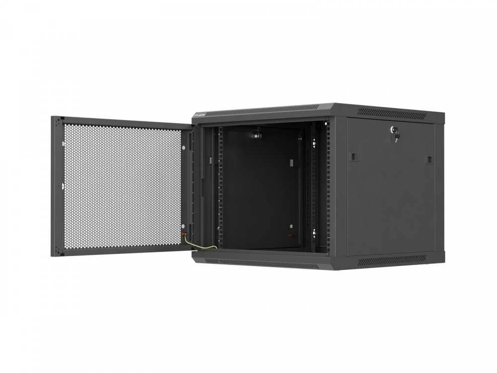 Lanberg sieninė rack spintelė 19" 9U 600x600 juoda perforuotos durys